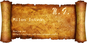 Milos István névjegykártya